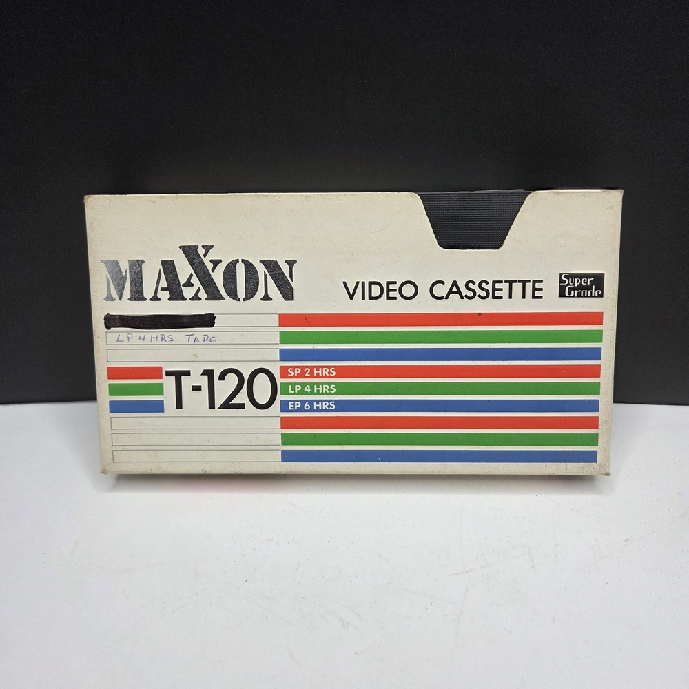 Maxon VHS Tape T-120 Super Grade Vintage 1985 Recorded Pinocchio Pogo President